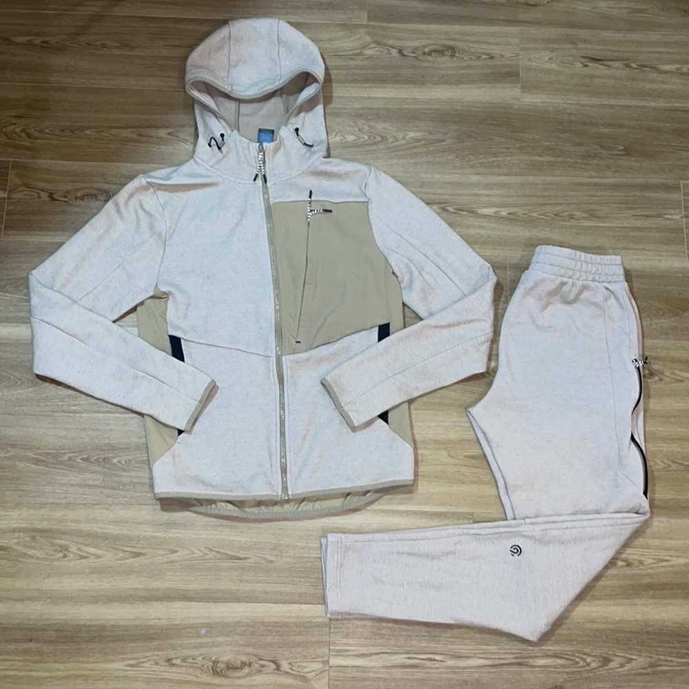 Light Brown/cream Champion Sweatsuit Combo (jacket and pants**)
